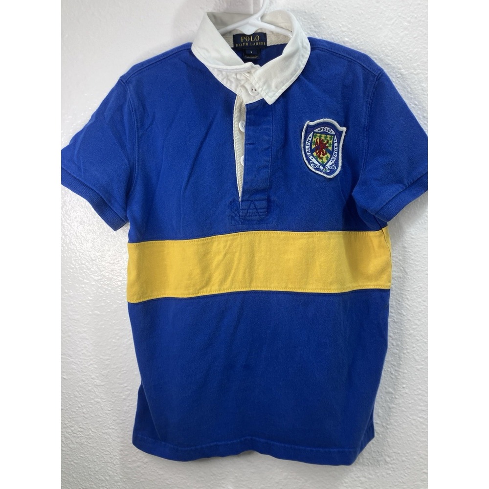 Polo Ralph Lauren Boys Size 7 Color Block Crest Athletic Division Polo Shirt